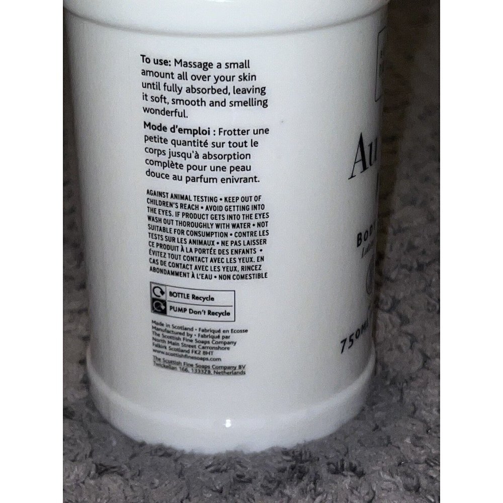 The Scottish Fine Soaps Company AU LAIT Body Lotion Organic with Pump 25 fl oz - Picture 5 of 5